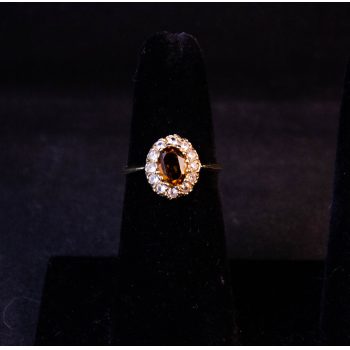 Gold on silver smoky quartz cluster ring. Size M Price includes nationwide delivery