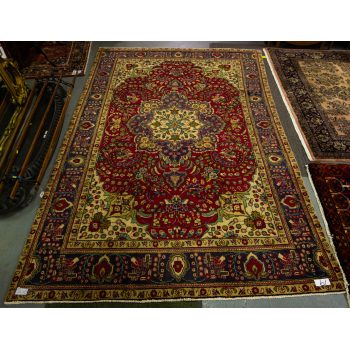 Vintage Multi Colour Persian Tabriz Rug 295l X 200w Price includes nationwide delivery