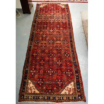 Red Ground Hamadam Runner 320l X 110w cm Price includes nationwide delivery